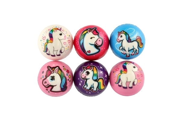 Unicorn žogica pene 8cm mešanica barv v vrečki 24 kosov v škatli