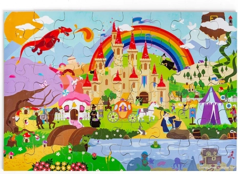 Bigjigs Toys sestavljanka Fantazijski svet – talna lesena sestavljanka