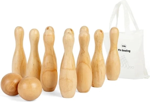 Bigjigs Toys Leseni keglji za otroke
