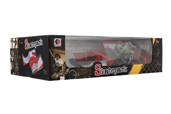 Skatepark - rampe, kolo za prste, plastični rolka za prste z dodatki 2 barvi v škatli 43x25x12cm