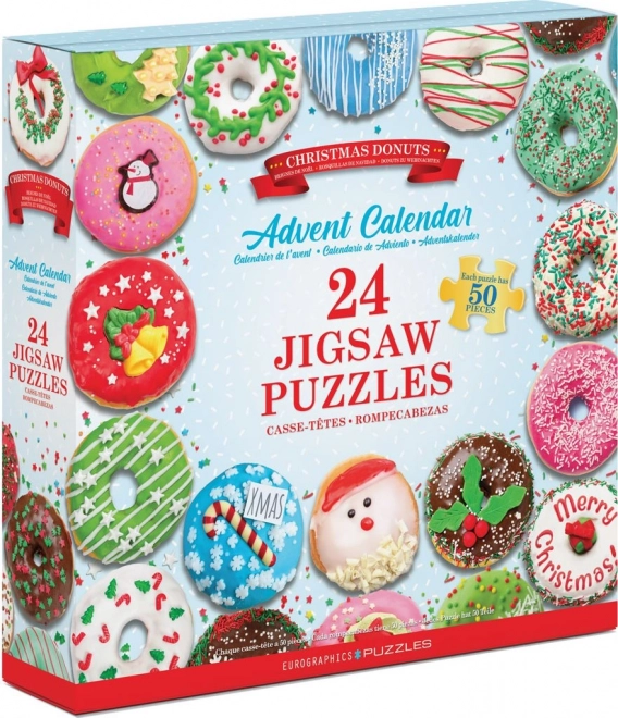 Adventni koledar s sestavljankami Eurographics 24 x 50 kosov – Božični krofi