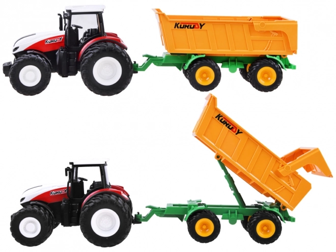 Daljinsko voden traktor z gumijastimi kolesi + prikolica RC0601