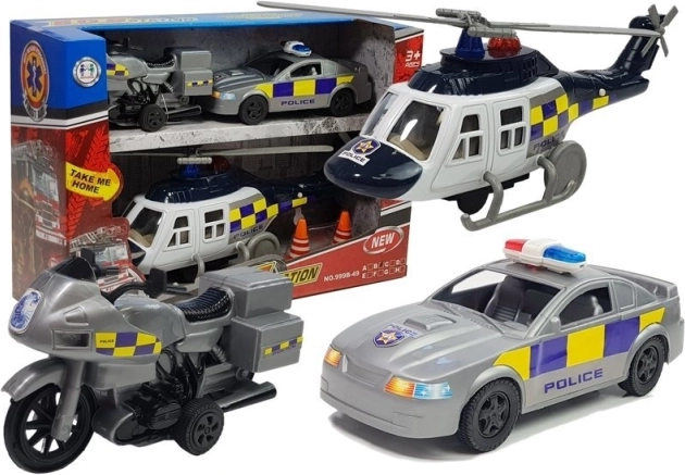 policijski komplet vozil z lučmi in zvoki