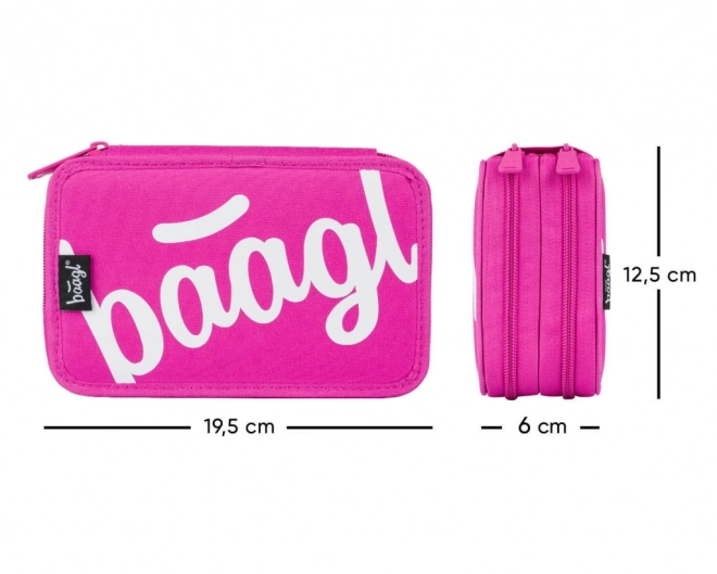 BAAGL Šolski etui dvonadstropni Logo roza