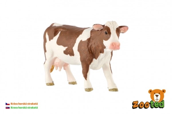 Realistični model plastične krave češkega lisastega goveda 12 cm