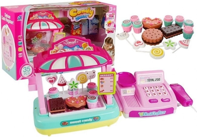 Blagajna in stojnice s sladkarijami Candy Shop, 35 delov