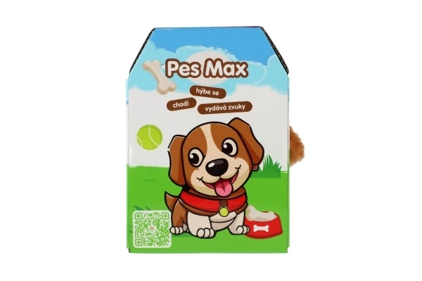 Pes Max 15x12cm na baterije z zvokom in premikanjem v škatli 13x19x18cm