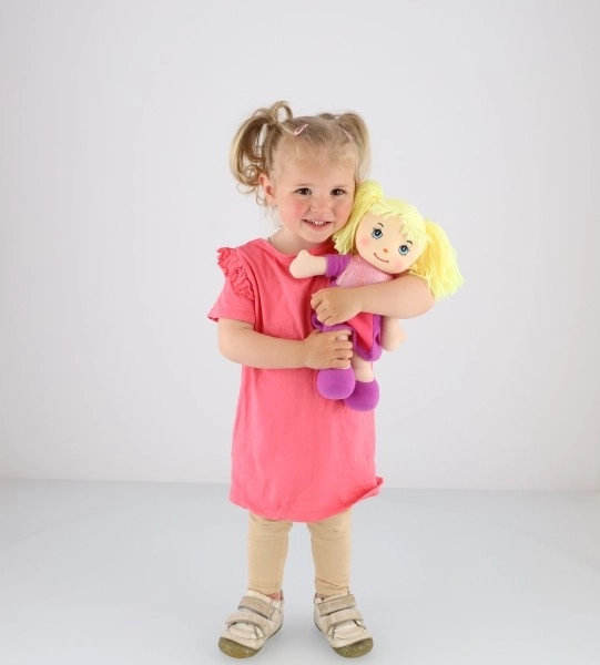 Punčka Culinka iz blaga z blond lasmi 32cm 0m+