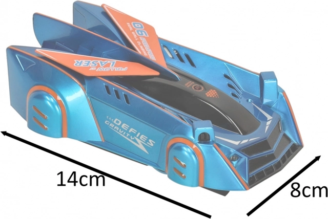Laserski RC avto za vožnjo po steni in stropu – moder