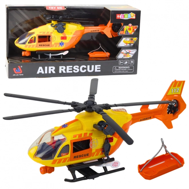 Reševalni helikopter s kavljem in nosili z lučmi in zvokom, oranžen 1:12