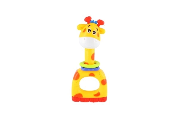 Rožljalo/kosalo/piskalo žirafa plast 7x16cm na kartici 3m+