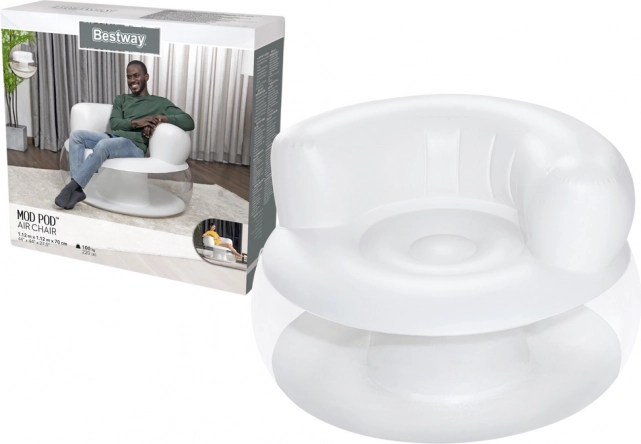 Napihljiv stol Beli 112 x 112 x 70 cm Bestway