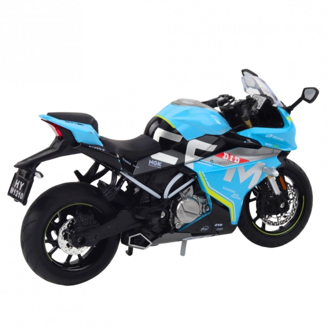 Športni motocikel kovinski moder 1:12