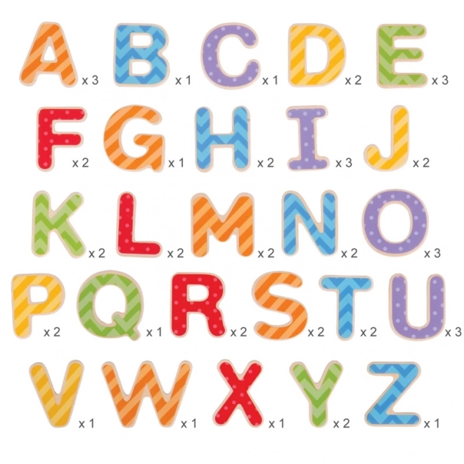 Bigjigs Toys Magnetna barvna abeceda (velike črke)