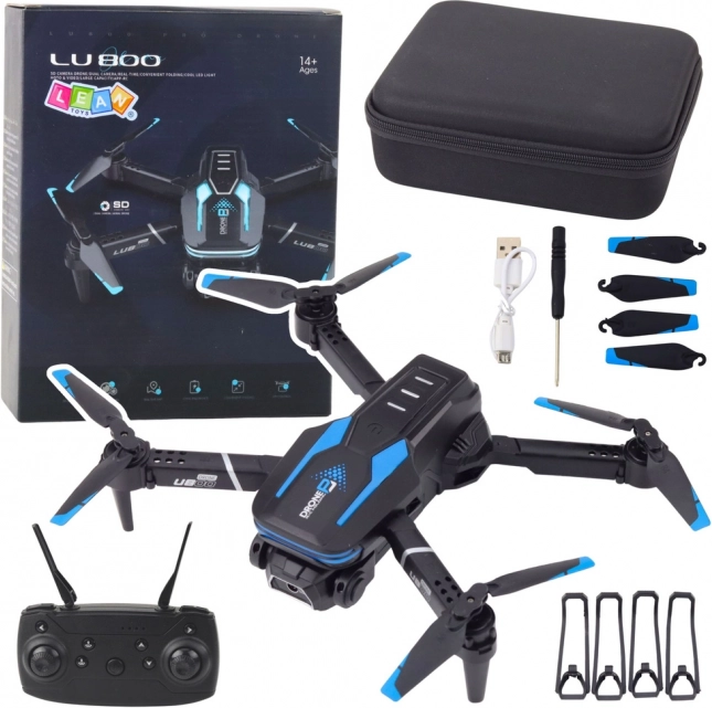 Dron s kamero LU800 LED luči modra