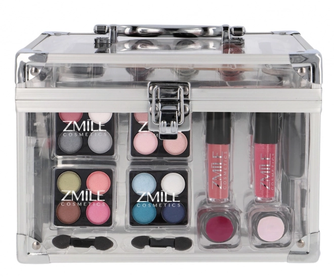 Zmile kozmetični kovček Acrylic – prozorna make-up seta 42 kos
