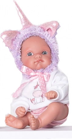 Realistična dojenčkova punčka samorog vijolična 21 cm ANTONIO JUAN