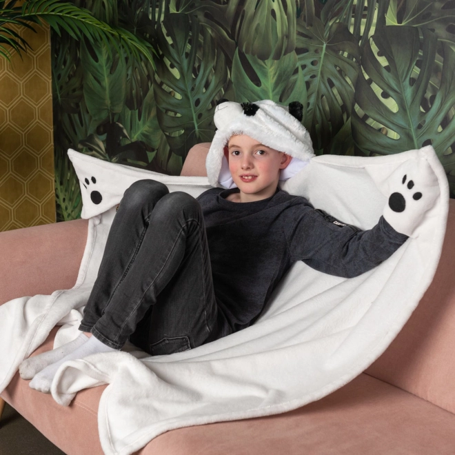 Cozy Noxxiez BL823 Panda - topla odeja s kapuco z živaljo in žepki s šapami