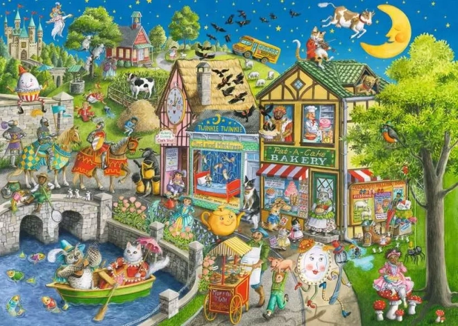 Sestavljanka Ravensburger Mother Gooseville 1000 kosov