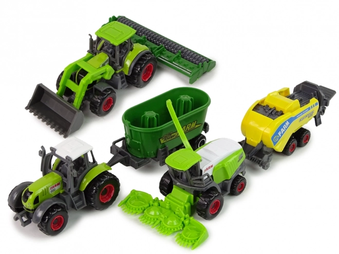 Komplet 6 kmetijskih vozil Traktor Kombajn Kovinski deli