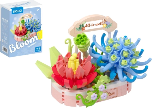 Gradbeni set KOCO čarobnost sočnic, mini plastična dekoracija 271 kosov