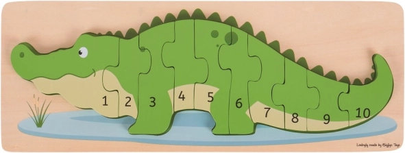 Vstavljanka krokodil s številkami BIGJIGS TOYS