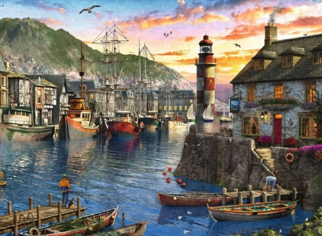 Sestavljanka Sončni vzhod v pristanišču 500 kosov Ravensburger