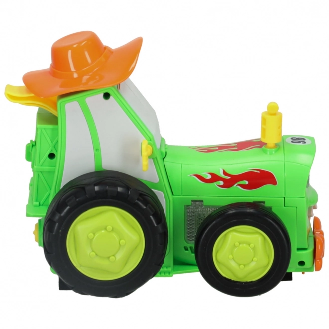 Zeleni skakajoči plesni traktor na daljinsko upravljanje