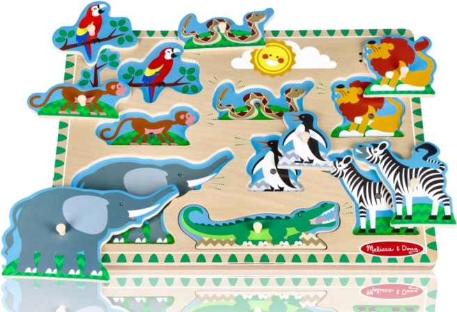 Lesene zvočne puzzle zoo