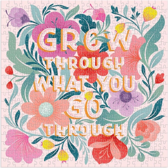 kvadratne sestavljanke Galison Grow Through What You Go Through – 500 koščkov