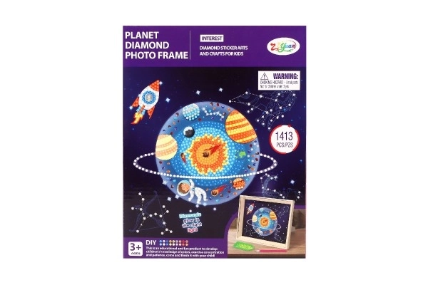 Kreativni set diamantnega slikanja Vesolje z lepljivimi diamanti v škatli 21x27x3cm