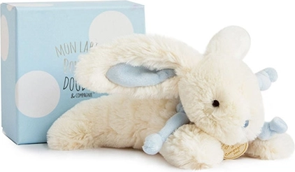 Darilni set Doudou – plišasti zajček moder