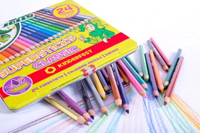 Supersticks 24 barv v kovinski škatli