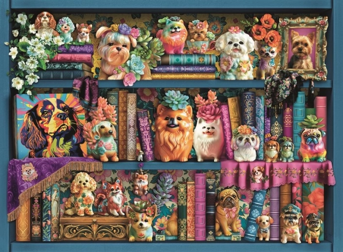 Ravensburger sestavljanka prikupni porcelanasti mopsi 500 kosov