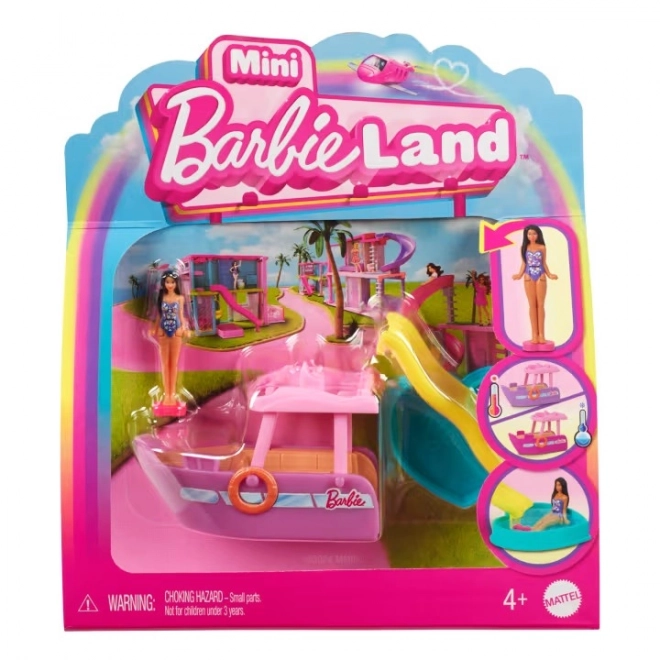 Mini BarbieLand komplet z Barbie figurico in vozilom