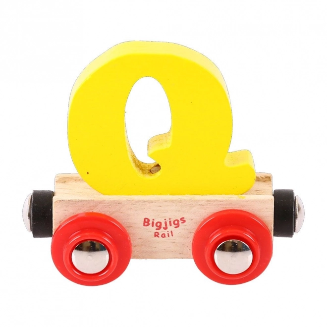 Leseni voziček Bigjigs Rail s črko Q