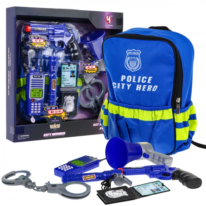 Oprema za malega policista v nahrbtniku - policijski set