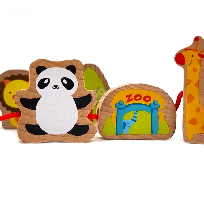Lesene kocke za natikanje ZOO