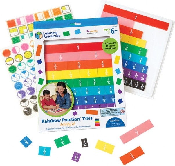 Mavrične ulomkovne ploščice z organizerjem Learning Resources