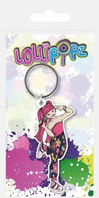 Gumijast obesek za ključe LOLLIPOPZ rožnat