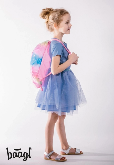 BAAGL SET 3 Airy Rainbow Unicorn: šolska torba, peresnica, vrečka