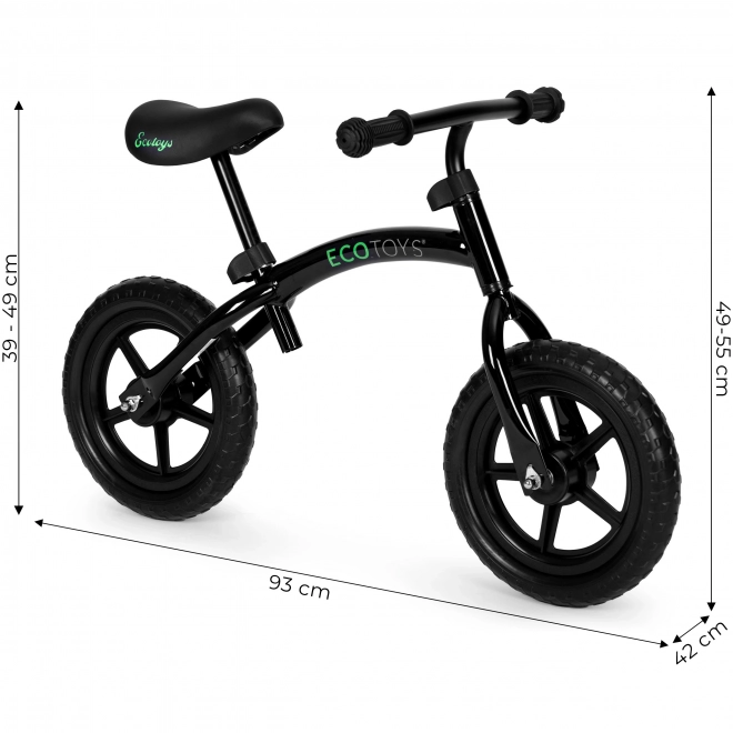 Otroški poganjalec ECOTOYS, črne barve
