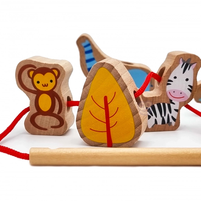 Lesene kocke za natikanje ZOO