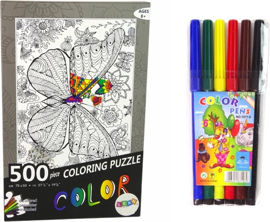 Pobarvanka Puzzle 500 kosov Metulj