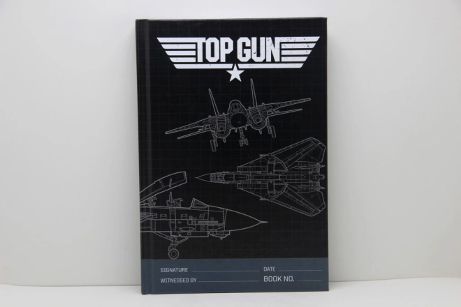 Premium črtast blok A5 z motivom TOP GUN