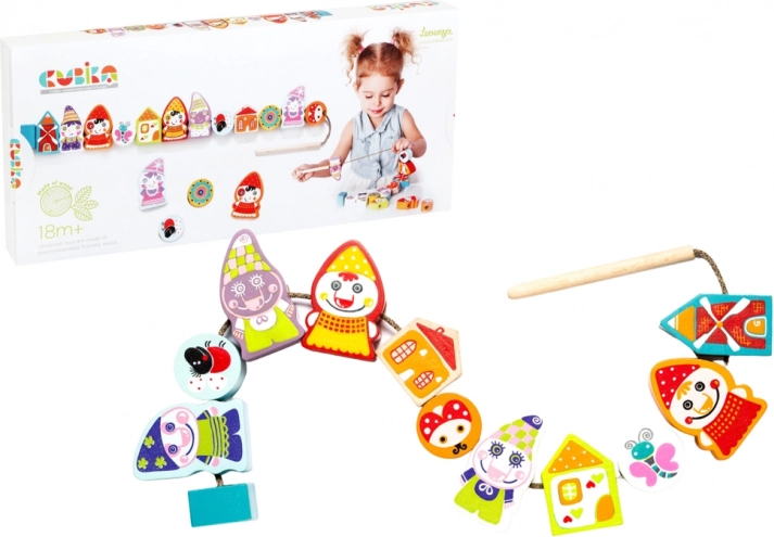 nizalni set CUBIKA lesenih palčkov
