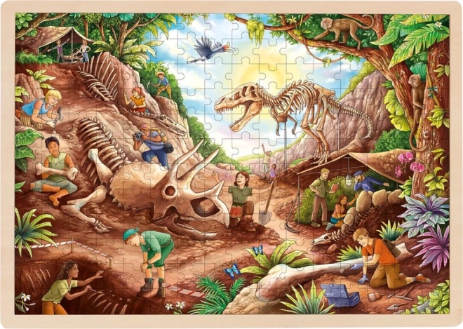 Lesena sestavljanka dinozavrska izkopavanja, 192 koščkov