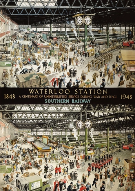 Sestavljanka Postaja Waterloo v letih 1848 in 1948, 1000 kosov