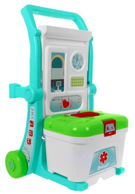 Prenosljivi otroški medicinski kabinet 3+ Kovček + miza + 2 vrsti vozičkov + dodatki