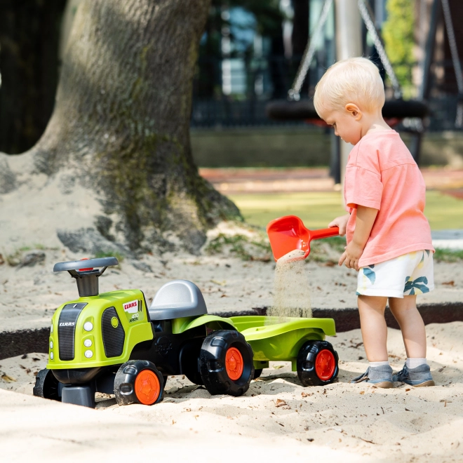 Falk otroški traktor Claas 470 Arion zelen z prikolico in kompletom za pesek